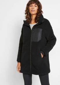 bonprix Női Teddy-pol&aacute;r kab&aacute;t, fekete, 56/58