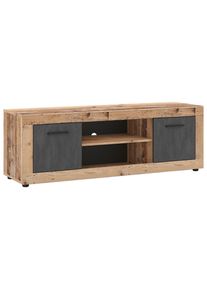 Mid.you , Anthrazit, Eichefarben , Holzwerkstoff , 1 F&auml;cher , 140x48x40 cm , stehend , Wohnzimmer, TV-M&ouml;bel, TV- & Lowboards
