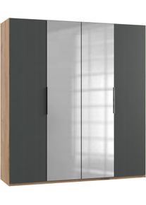 Dreht&uuml;renschrank Level 36A mit Spiegel ca.200cm Graphitfarben