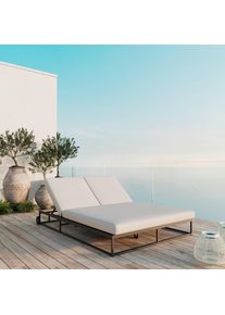 Gartenliege Berry Hellgrau Metall/Outdoorstoff