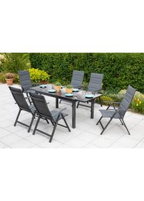 Gartentisch ausziehbar ca. 200x90 cm Alu/Glas