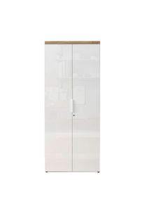 Schrank Easy Office Eichefarben/Wei&szlig; Hochglanz