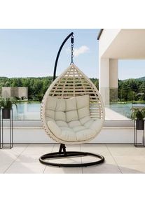 H&auml;ngesessel Nancy Creme Metall/Kunststoff/Outdoorstoff