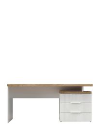 Schreibtisch Easy Office Eichefarben/Wei&szlig; Hochglanz
