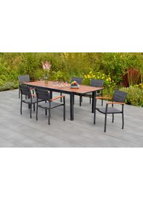 Gartengarnitur Paxos Grau/Naturfarben massiv