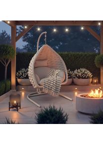 H&auml;ngesessel Sasa Creme Outdoorstoff/Metall/Kunststoff