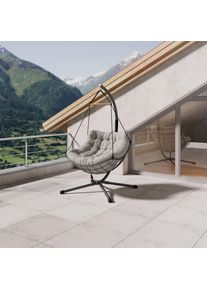 H&auml;ngesessel Rom Anthrazit//Walnuss