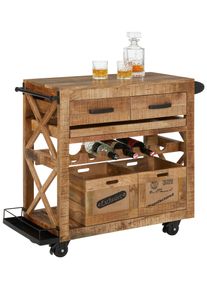 Servierwagen in Naturfarben