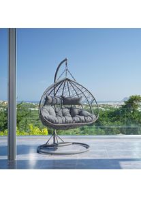 H&auml;ngesessel Enea Grau Metall/Kunststoff/Outdoorstoff