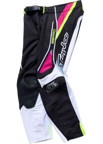 Troy Lee Designs SE Pro Salvo, textile pants youth , color: Black/White/Neon-Yellow/Pink , size: 20