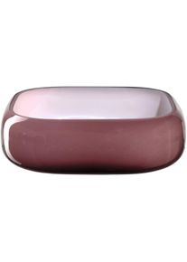 Schale LEONARDO "Schale MILANO dunkelrot 23x23", rot (dunkelrot), B:23cm H:8cm T:23cm, Glas, Sch&uuml;sseln, Schale