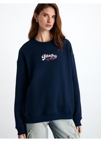 Grimelange Damer Sweatshirt navy / lyser&oslash;d / hvid St&oslash;rrelse XL