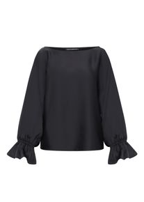 Satinbluse Betty Barclay "Satin-Bluse mit U-Boot-Ausschnitt", Damen, Gr. 36, schwarz, Obermaterial: 100% Polyester PES., Blusen Satinbluse