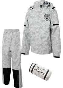 Rokker TRC Camo-Reflective, rain suit 2pcs , color: Light Grey/Grey , size: XL