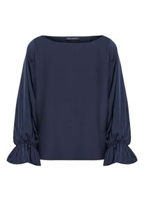 Satinbluse Betty Barclay "Satin-Bluse mit U-Boot-Ausschnitt", Damen, Gr. 48, blau (night sky), Obermaterial: 100% Polyester PES., Blusen Satinbluse