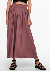 Maxirock Only "ONLVENEDIG &ndash; Maxil&auml;nge mit elastischem Bund f&uuml;r luftigen Komfort", Damen, Gr. L (40), bunt (rose braun), Web, Obermaterial: 100% Viskose, unifarben, regular fit wadenlang, R&ouml;cke Maxirock, Viskose