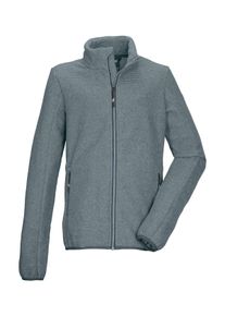 Fleecejacke Killtec "KOW 215 GRLS KNTFLC JCKT", M&auml;dchen, Gr. 164, grau (denim), Obermaterial: 100% Polyester, Jacken Fleecejacke, Strickfleecejacke f&uuml;r Kids, Kinnschutz, Zipper-Taschen