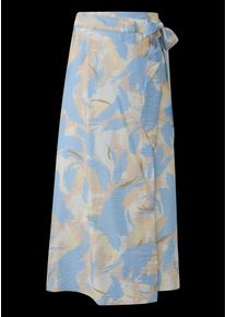Wickelrock s.Oliver, Damen, Gr. 34, blau (pastell blau), Web, Obermaterial: 84% Viskose, 16% Polyamid, gemustert, regular fit kn&ouml;chelfrei, R&ouml;cke Wickelrock, Sommerrock mit All-Over-Print und seitlicher Schleife