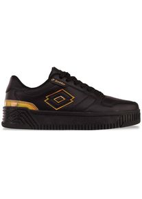 Sneaker Lotto, Damen, Gr. 36, schwarz (schwarz, gold), Synthetik, gl&auml;nzend, Schuhe Sneaker, - mit modisch schimmernden Details