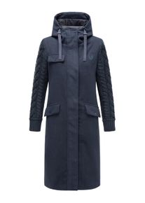 Kurzmantel Navahoo "Wintermantel Knit Babe 14", Damen, Gr. S, blau (navy), Obermaterial: 95% Polyester PES. 3% Viskose CV. 2% Modacryl MAC. Obermaterial: Futter: 100% Polyester PES., M&auml;ntel Kurzmantel