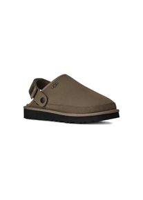 UGG Australia Clog UGG "GOLDENCOAST CLOG II NUBUCK", Herren, Gr. 8 (41), braun (dunkelbraun), Nubukleder, Textil, unifarben, Basic, Schuhe Clog, Mule, Sabot, Hausschuh, Fu&szlig;bett mit Memory-Schaum