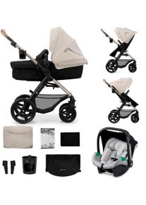 Kombi-Kinderwagen Kinderkraft "MOOV 2 3IN1", Baby, moonlight grau, Stahl, Kinderwagen Kombi-Kinderwagen, mit EVA-R&auml;dern