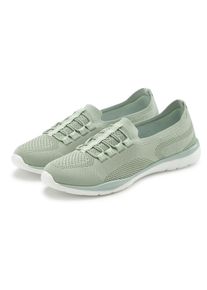 Sneaker Lascana "Slipper, Halbschuh, Slip-On-Sneaker", M&auml;dchen, Gr. 42, salbeigr&uuml;n, Obermaterial: 100% Textilmaterial. Decksohle: 100% Textilmaterial. Futter: 100% Textilmaterial. Laufsohle: 100% Synthetik, unifarben, Basic, Schuhe Sneaker, aus leichtem Textil-Material VEGAN, Topseller