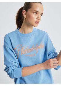 Grimelange Damer Sweatshirt bl&aring; / orange St&oslash;rrelse XS