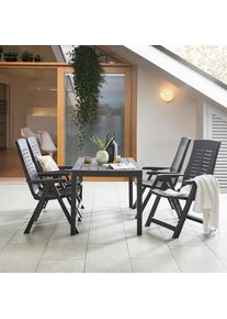 Ambia Garden Gartentisch, Anthrazit, Kunststoff, rechteckig, eckig, 72x78x138 cm, Made in Italy, Gartenm&ouml;bel, Gartentische, Gartentische