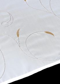 bonprix Firanka wiązana z haftem, z poliestru z recyklingu (1 szt.), beżowy, Wys./szer. 140/60 cm