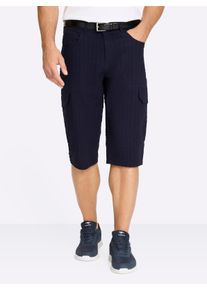 Catamaran Heren Bermuda van seersucker in marine ,maat 50, Witt, 100% Katoen