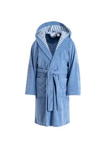 Kangaroos, Unisex, Kinderbademantel &raquo;Dalia, Ideal f&uuml;r Zuhause, Schwimmbad oder im Urlaub&laquo; 1 Stk. Uni-Farben mit Streifen, blau, 116/122 L&auml;nge: 72 cm, 
