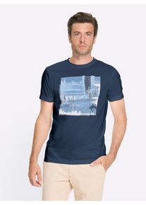 Catamaran Heren T-shirt met print aan voorkant in donkerblauw geprint ,maat 44/46, Witt, 100% Katoen