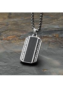 Holzkern Halsband Herrar silver och l&ouml;nn