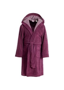 Kangaroos, Unisex, Kinderbademantel &raquo;Dalia, Ideal f&uuml;r Zuhause, Schwimmbad oder im Urlaub&laquo; 1 Stk. Uni-Farben mit Streifen, beere, 128/134 L&auml;nge: 84 cm,