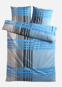 bonprix Lenjerie de pat din linou, albastru, 1x 80/80 cm, 1x 135/200 cm