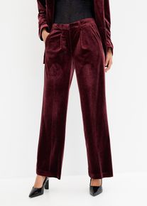 bonprix Femei Pantaloni din catifea moale, roşu, 54
