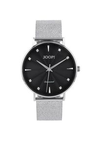 JOOP!, Damen, Quarzuhr Armbanduhr, Damenuhr, Edelstahlarmband, analog, Diamant, silberfarben, Stilvolle Damenarmbanduhr