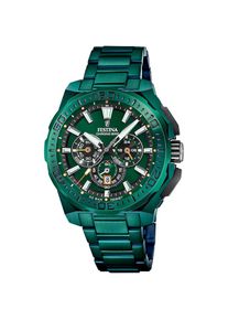 Festina, Herren, Chronograph &raquo;Chrono Bike 2025 Special Edition&laquo; Quarzuhr, Armbanduhr, Herrenuhr, Edelstahlarmband, gr&uuml;n, Stilvoller Herrenchronograph