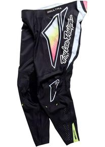 Troy Lee Designs SE Ultra Proton, textile pants , color: Black/White/Neon-Yellow/Pink , size: 32