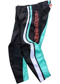 Troy Lee Designs GP Pro Roller, textile pants , color: Black/White/Turquoise , size: 30