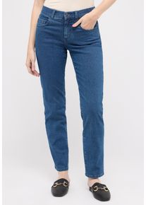 Straight-Jeans Angels "DOLLY", Damen, Gr. 42, L&auml;nge 32, blau, Denim/Jeans, Obermaterial: 82% Baumwolle, 15% Polyester, 3% Elasthan, straight fit, Jeans Straight-Jeans, mit Stretch