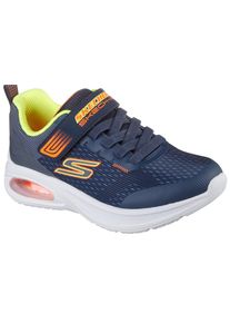 Sneaker Skechers "MICROSPEC MAX ADVANCE", Jungen, Gr. 30, gelb (navy, gelb), Synthetik, Textil, kontrastfarbene Details, Schuhe Sneaker, Freizeitschuh mit Klettverschluss, Gr&ouml;&szlig;enschablone zum Download