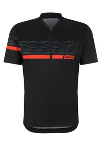 Radtrikot Ziener "NEMIC-Z", Herren, Gr. 60, schwarz (schwarz.orangerot), Obermaterial: 100% Polyester. Obermaterial 2: 90% Polyester, 10% Elasthan, Trikots Radtrikot