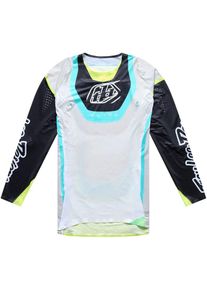 Troy Lee Designs SE Ultra Vision, jersey , color: Light Grey/Black/Neon-Yellow/Turquoise , size: M