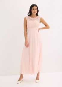 bonprix Maxikleid mit Spitze, rosa, Gr.44, Elegantes Abendkleid mit Spitze im Oberteil und einem R&uuml;cken-Cut-Out