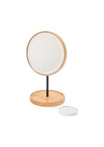 Tchibo - Lusterko kosmetyczne LED z dodatkowym 5-krotnym powiększeniem - kolor: brązowy