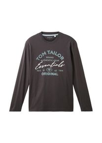 Koszulka z długim rękawem i logo Tom Tailor - dla pan&oacute;w - rozmiar XXL - kolor: szary/z nadrukiem