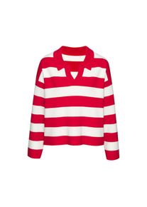Lascana, Polokragenpullover, rot-wei&szlig;, 36/38