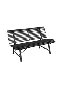 Ambia Garden Gartenbank, Anthrazit, Metall, 150x81x70 cm, mit R&uuml;ckenlehne, Gartenm&ouml;bel, Gartenb&auml;nke, Gartenb&auml;nke